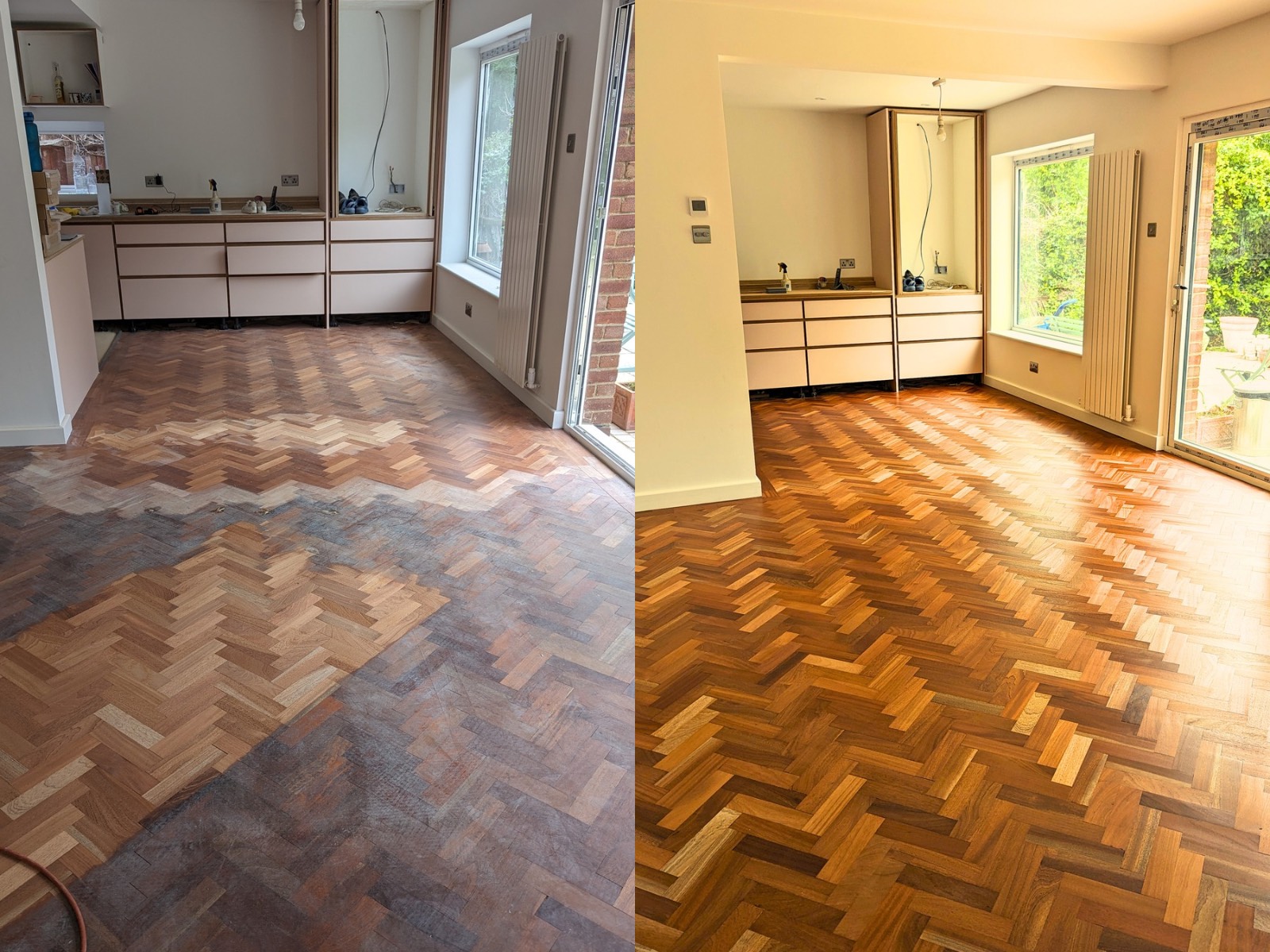 Commercial wood floor restoration