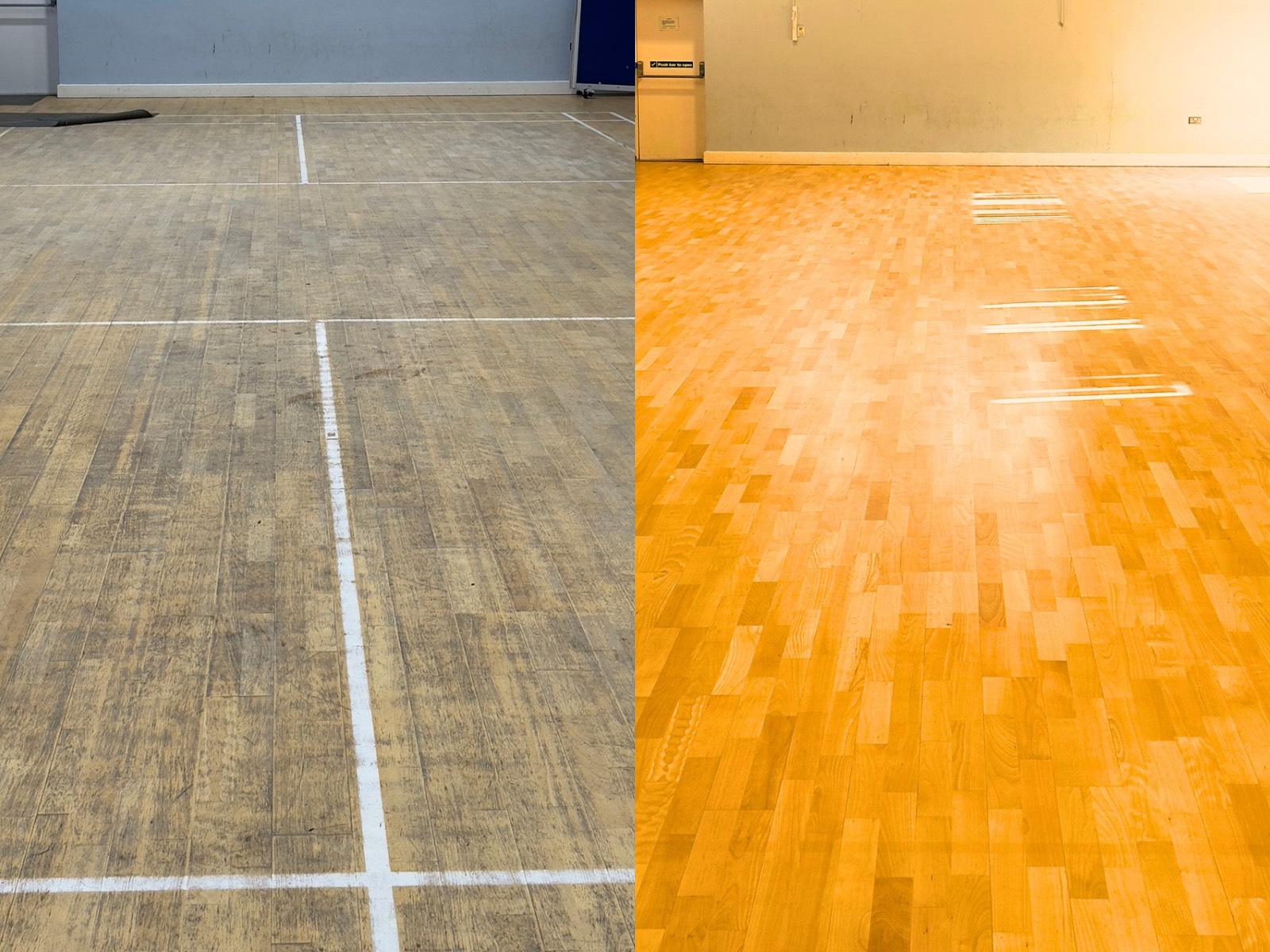 Commercial wood floor restoration