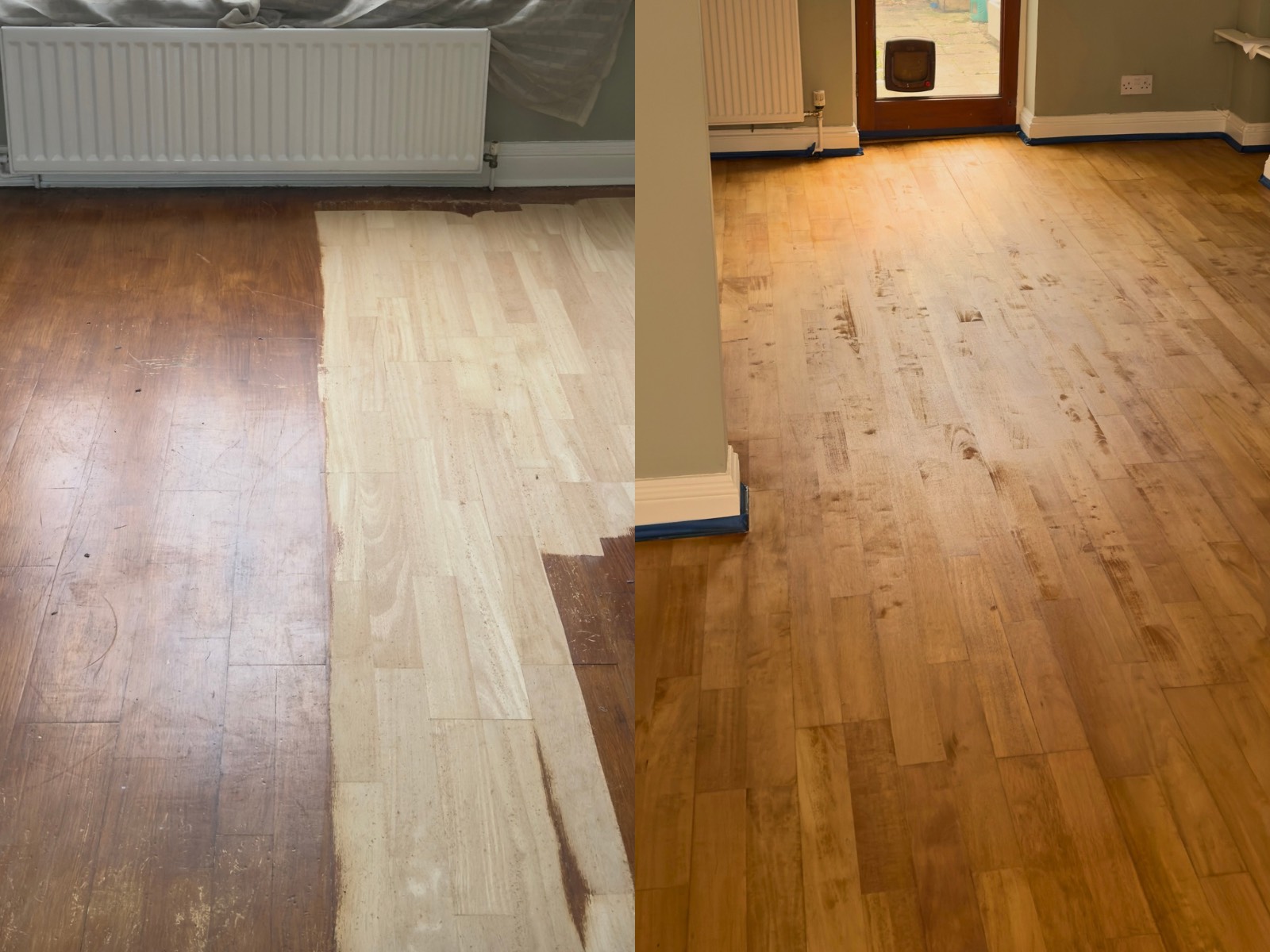 Commercial wood floor restoration